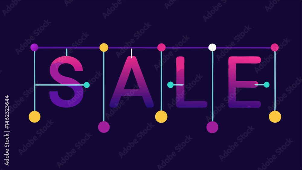 Poster gradient light sale the word sale in a smooth gradient of colors with led lights strung along each e