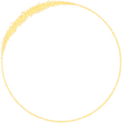 Gold Glitter Circle Frame Golden Elegant or Luxury Isolated Design Element for Anniversary Border or Frame