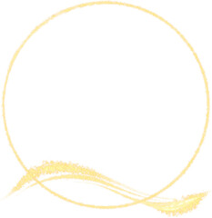 Gold Glitter Circle Frame Golden Elegant or Luxury Isolated Design Element for Anniversary Border or Frame