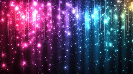 Fototapeta premium A 4K photo of abstract background with vibrant pink, purple, and blue light streaks and sparkles.