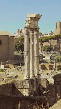 Discover the iconic columns of Forum Magnum, standing tall amidst the rich history of Italy