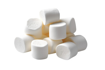 pile of white marshmallows isolated on transparent background Generative Ai.