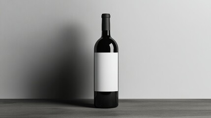 A wine bottle label left blank for customization.