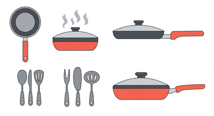 set of kitchen utensils