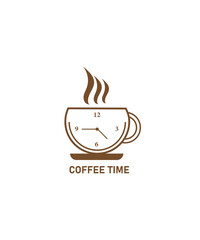 Coffee time logo design vector