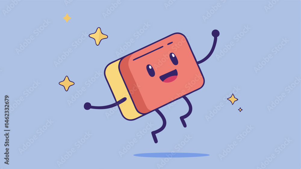 Poster jumping for joy illustrate a toaster in midjump with its legs extended and arms animatedly flailing.