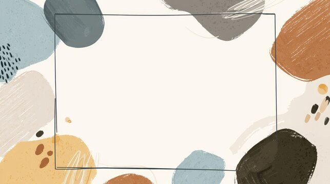 Abstract design featuring colorful brush strokes and a central blank space for text overlay