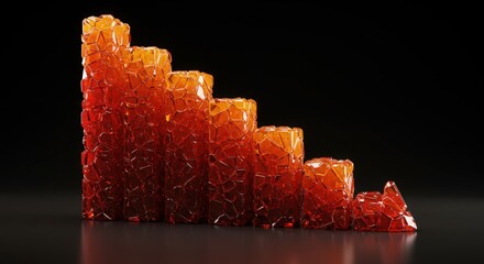 Abstract Red Orange Bar Chart