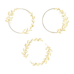 Elegant Gold Floral Circle Frames