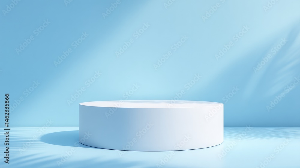 Poster floating podium isolated on white background minimalistic and clean image with ample copy space