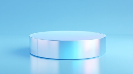 minimalistic 3d illustration showcasing empty podium with mesmerizing mirror-like surface