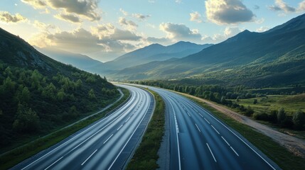 Naklejka premium A 4K photo of blank billboard highway roadside advertising mockup.