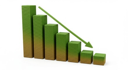 Downward Graph with Green Arrow