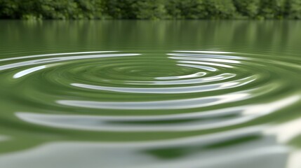Serene Green Water Ripples Abstract Background