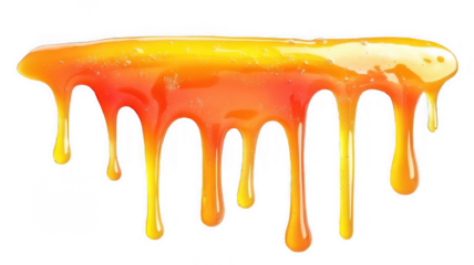 Dripping Honey Gradient Vector Illustration. Viscous honey in a vibrant gradient drips downwards, showcasing a smooth and thick consistency. Bright yellow to orange hues represent the natural allure 