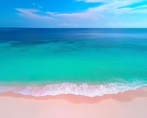 Pristine beach with vibrant turquoise water