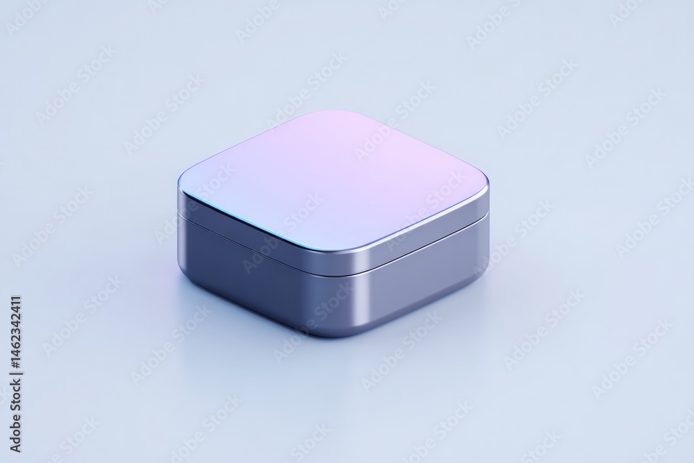 Aufkleber sleek minimalistic 3d-rendered gadget with polished surface displayed prominently over plain backgro