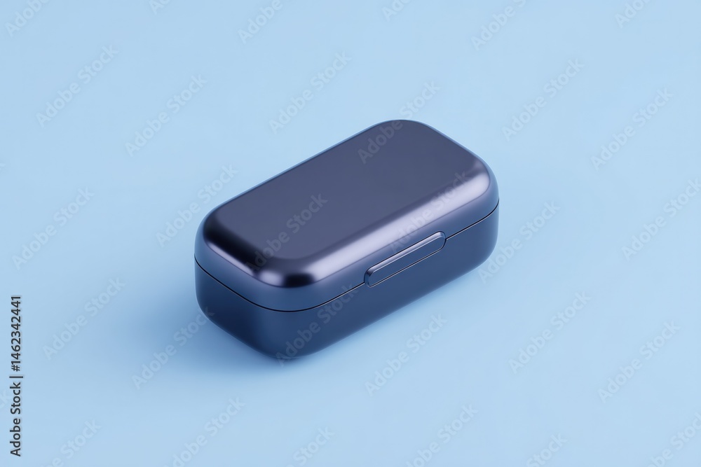 Aufkleber sleek minimalistic 3d-rendered gadget with polished surface displayed prominently over plain backgro