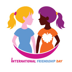 International Friendship Day Two Teen Girls Embracing