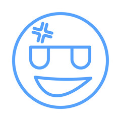 Obraz premium Cool emoji icon blue style