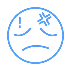 pressure emoji icon blue style