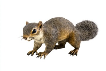 Fototapeta premium a squirrel isolated on a white background, ultra-realistic, real photo