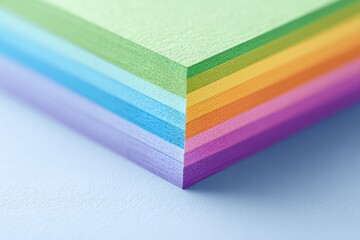 stack of colorful discount vouchers with rounded corners on plain white background