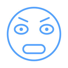 flushed emoji icon blue style