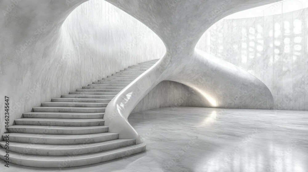 Aufkleber modern abstract architectural space with geometric design and natural light in minimalistic setting