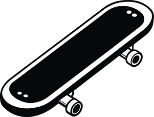 Skateboard silhouette, skateboard line art vector, skateboard outline drawing illustration