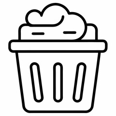 Laundry basket outline icon white background