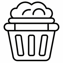 Laundry basket outline icon white background