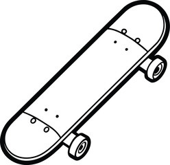 Fototapeta premium Skateboard silhouette, skateboard line art vector, skateboard outline drawing illustration