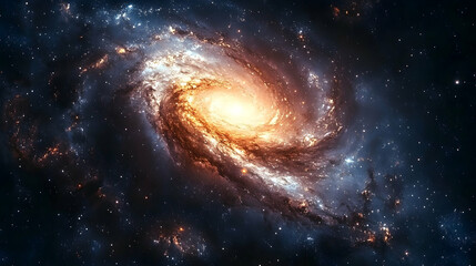 Obraz premium A spiral galaxy in deep space, vibrant colors and stellar dust.