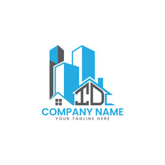 Modern Real Estate Logo Design – Blue Building Icon Template for Construction or Property Business