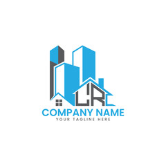 Modern Real Estate Logo Design – Blue Building Icon Template for Construction or Property Business