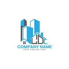 Modern Real Estate Logo Design &ndash; Blue Building Icon Template for Construction or Property Business