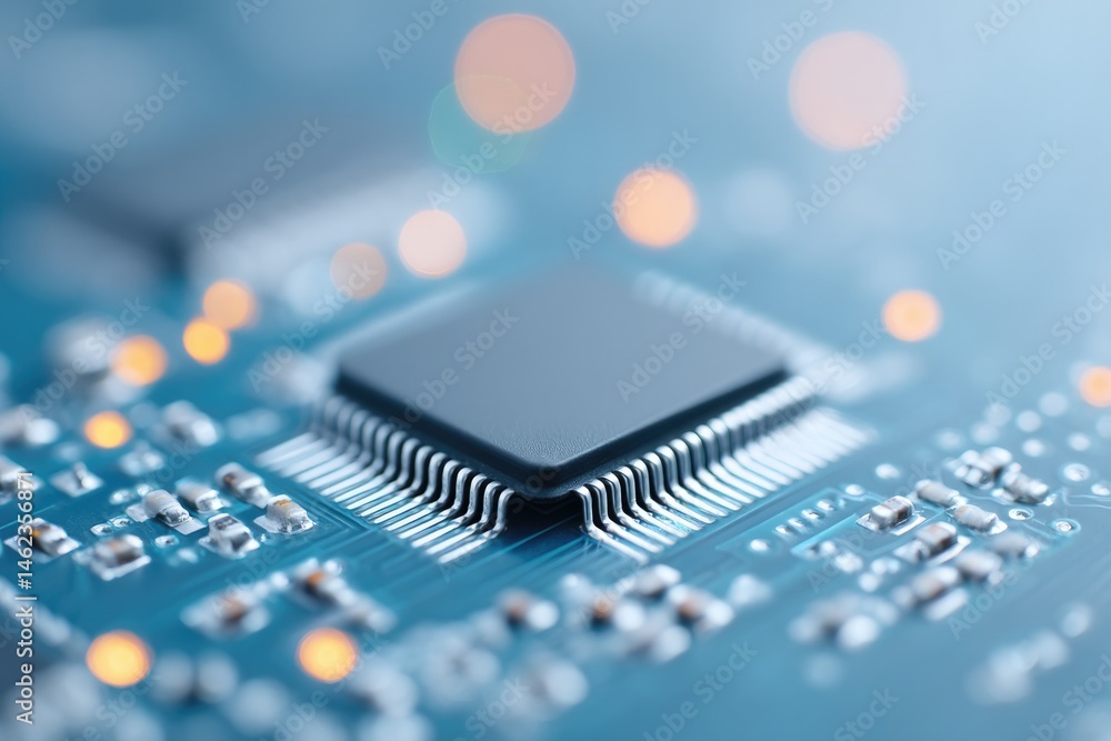Poster close-up of vintage electronics with circuit board detail featuring minimalistic design and clean li