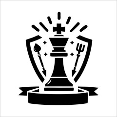 chess queen pawn vector logo