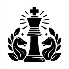 chess queen pawn vector logo