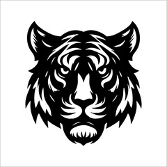 Tiger head simple black vector logo icon