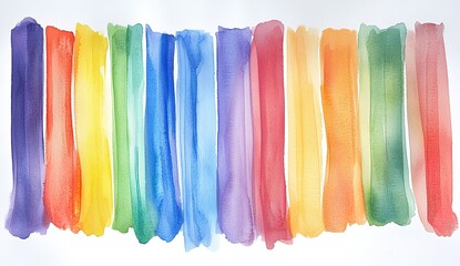 Naklejka premium Abstract rainbow watercolor stripes
