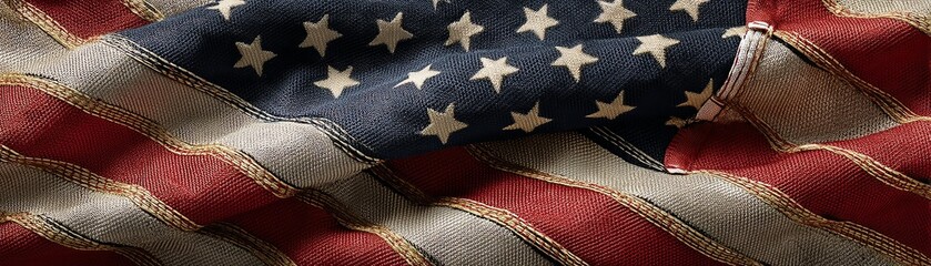 USA flag waving gracefully, symbolizing patriotism and freedom.