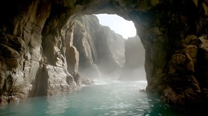 opening into a mystical glowing undersea world