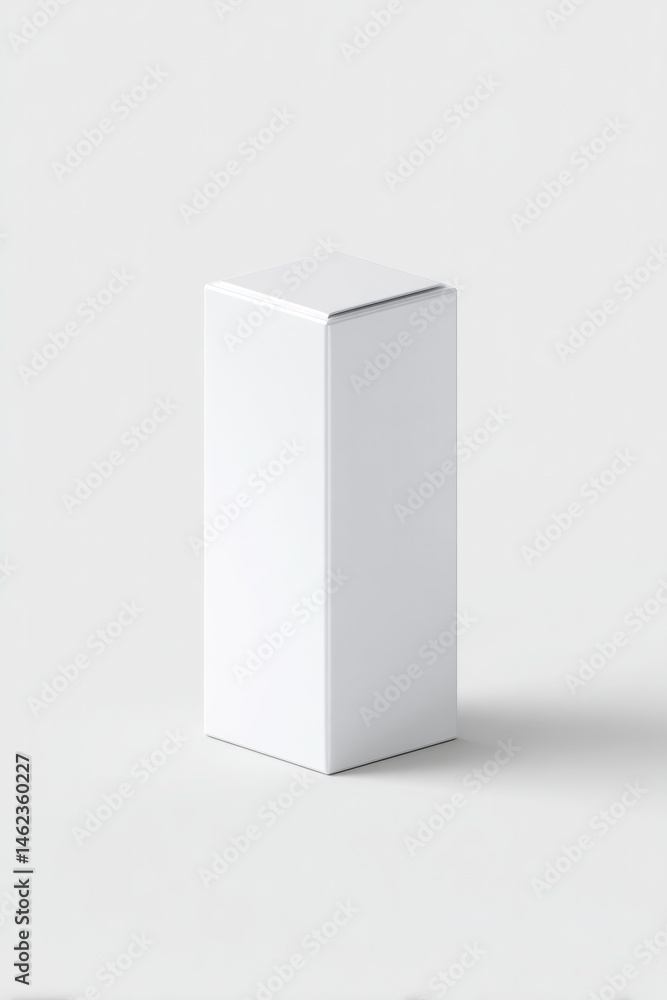 Poster minimalistic 3d product packaging placed isolated on white background emphasizing clean design with 