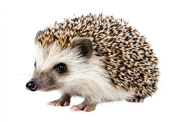Fototapeta premium a hedgehog isolated on a white background, ultra-realistic, real photo