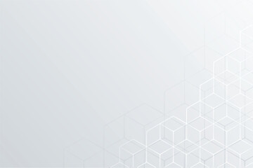 Digital technology background with a hexagon frame in white tone