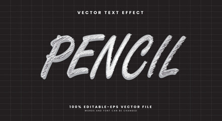 Pencil scribble style 3d editable text effect Template