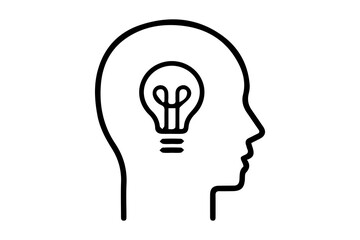 Brainstorming icon on white background. Vector illustration.