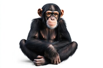 Naklejka premium a chimpanzee isolated on a white background, ultra-realistic, real photo